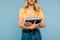 cropped image of girl holding books Royalty Free Stock Photo