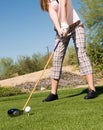 Cropped photo of Golfer Preparing for Shot Royalty Free Stock Photo