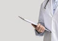 Cropped Image Of Male Doctor Holding Folder With Medical Reports, Closeup Royalty Free Stock Photo