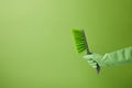 cropped image of man holding brush for spring cleaning