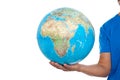 Cropped image of man holding globe Royalty Free Stock Photo