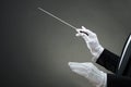 Music Conductor`s Hand Instructing With Baton