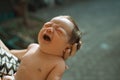 Cropped image of newborn sunbathing baby Royalty Free Stock Photo