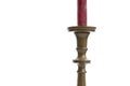 Cropped image of a retro candlestick with red candle isolated on white background Royalty Free Stock Photo