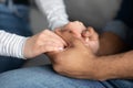 Cropped Image Of Romantic Interracial Couple Holding Hands Together Royalty Free Stock Photo