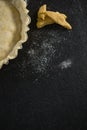 Cropped image of tart dough in backing pan