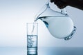 Cropped image of woman pouring water from jug Royalty Free Stock Photo