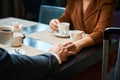 Cropped photo of man hand holding woman hand Royalty Free Stock Photo