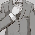 Man in tie hand drawn illustration