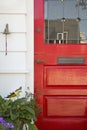 Cropped red front door of a home Royalty Free Stock Photo