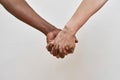 Cropped of senior multiethnic couple holding hands Royalty Free Stock Photo