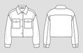 Cropped shirt jacket. Vector illustration