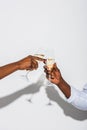 cropped shot of african american couple clinking glasses of champagne Royalty Free Stock Photo