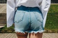 cropped shot of beautiful female buttocks in stylish Royalty Free Stock Photo