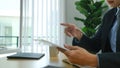 Businessman analyzing financial statistics on digital tablet at his workplace. Royalty Free Stock Photo