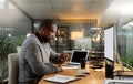 I didnt notice the time. Cropped shot of a handsome mature businessman sitting at his office desk and checking his watch Royalty Free Stock Photo