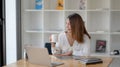 Cropped shot of happy businesswomen take a break and drinking coffee Royalty Free Stock Photo