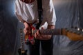 Guitarist Rehearsing for Live Session Royalty Free Stock Photo