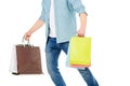 cropped shot of man holding colorful shopping bags Royalty Free Stock Photo