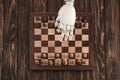 cropped shot of robot playing chess