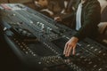 cropped shot of sound producer working Royalty Free Stock Photo