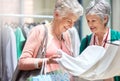 This feels fantastic. Cropped shot of a two senior women out on a shopping spree. Royalty Free Stock Photo