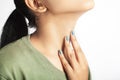 cropped shot of a women neck having throat soreness Royalty Free Stock Photo