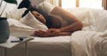 Sound asleep with my sweetheart. Cropped shot of a young attractive couple sleeping in bed at home. Royalty Free Stock Photo
