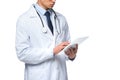 cropped shot of young doctor using tablet Royalty Free Stock Photo
