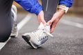 Cropped shot of a young man holding his ankle in pain sprain a f Royalty Free Stock Photo