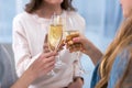 cropped shot of young women clinking glasses of champagne Royalty Free Stock Photo