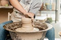 Cropped view of blurred female ceramicist Royalty Free Stock Photo