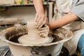 Cropped view of blurred female ceramicist Royalty Free Stock Photo