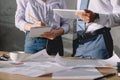 cropped view of businesspeople in formal wear working with documents Royalty Free Stock Photo
