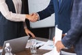 Cropped view of businesspeople shaking hands Royalty Free Stock Photo