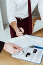 cropped view of businesspeople working with documents Royalty Free Stock Photo