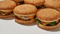 Cropped view of collection of classic burgers