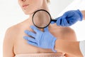 Cropped view of dermatologist examining skin Royalty Free Stock Photo