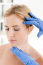 Cropped view of dermatologist examining skin Royalty Free Stock Photo