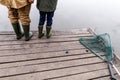 Father and son fishing together Royalty Free Stock Photo