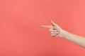 cropped view of female hand pointing Royalty Free Stock Photo