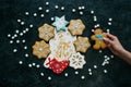 Gingerbreads with christmas card Royalty Free Stock Photo