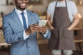 cropped view of handsome african american businessman Royalty Free Stock Photo