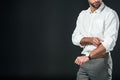 cropped view of handsome businessman in white shirt, Royalty Free Stock Photo