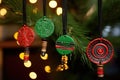 cropped view of kwanzaa-themed clay ornaments