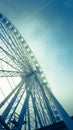 Large ferris wheel on a misty morning