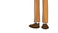 Cropped view of male legs in cartoon design illustration.