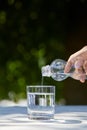 View of man pouring clean water Royalty Free Stock Photo