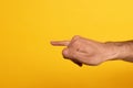 Cropped view of man showing letter from alphabet of Cyrillic sign language