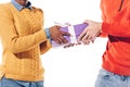 cropped view of multicultural couple holding Royalty Free Stock Photo